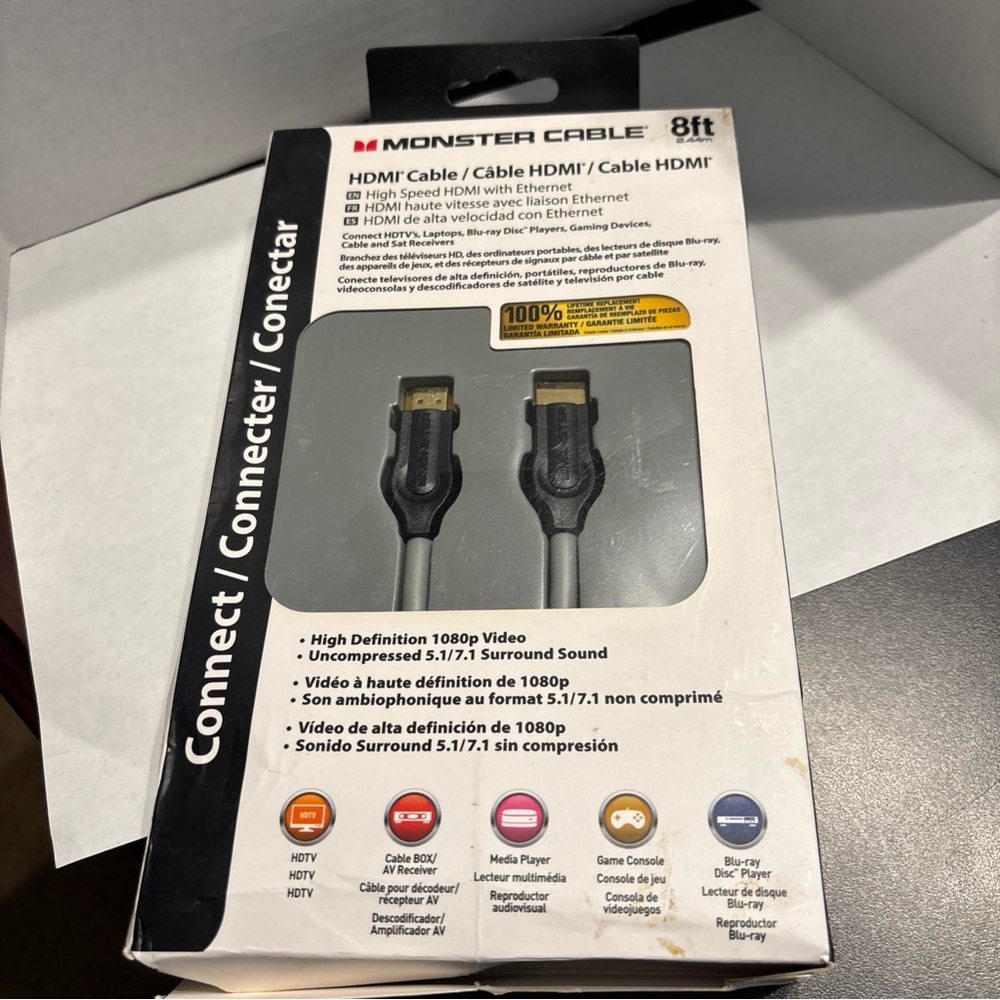 Monster 8ft Black HDMI Cable
